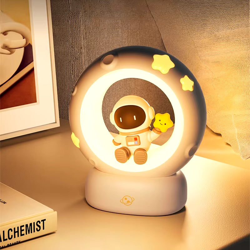 LED Night Light Panda Astronaut Bedside Sleeping Night Lights USB Charging Silicone Children Gife Eye Protection Lamp Lighting