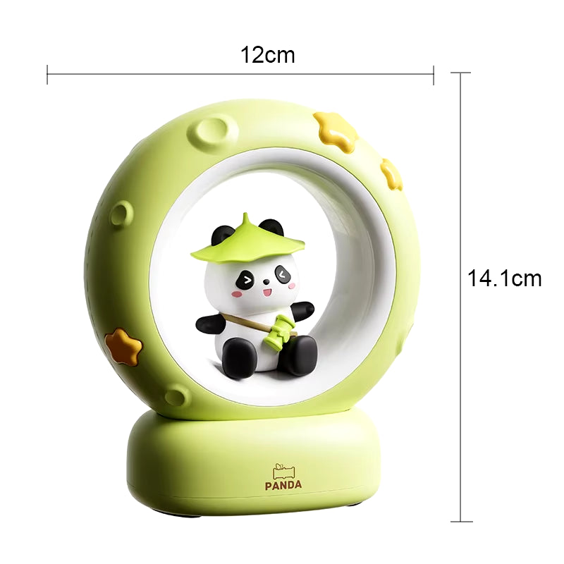 LED Night Light Panda Astronaut Bedside Sleeping Night Lights USB Charging Silicone Children Gife Eye Protection Lamp Lighting