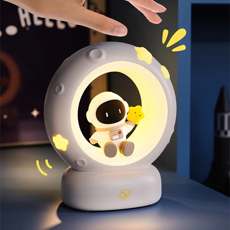 LED Night Light Panda Astronaut Bedside Sleeping Night Lights USB Charging Silicone Children Gife Eye Protection Lamp Lighting